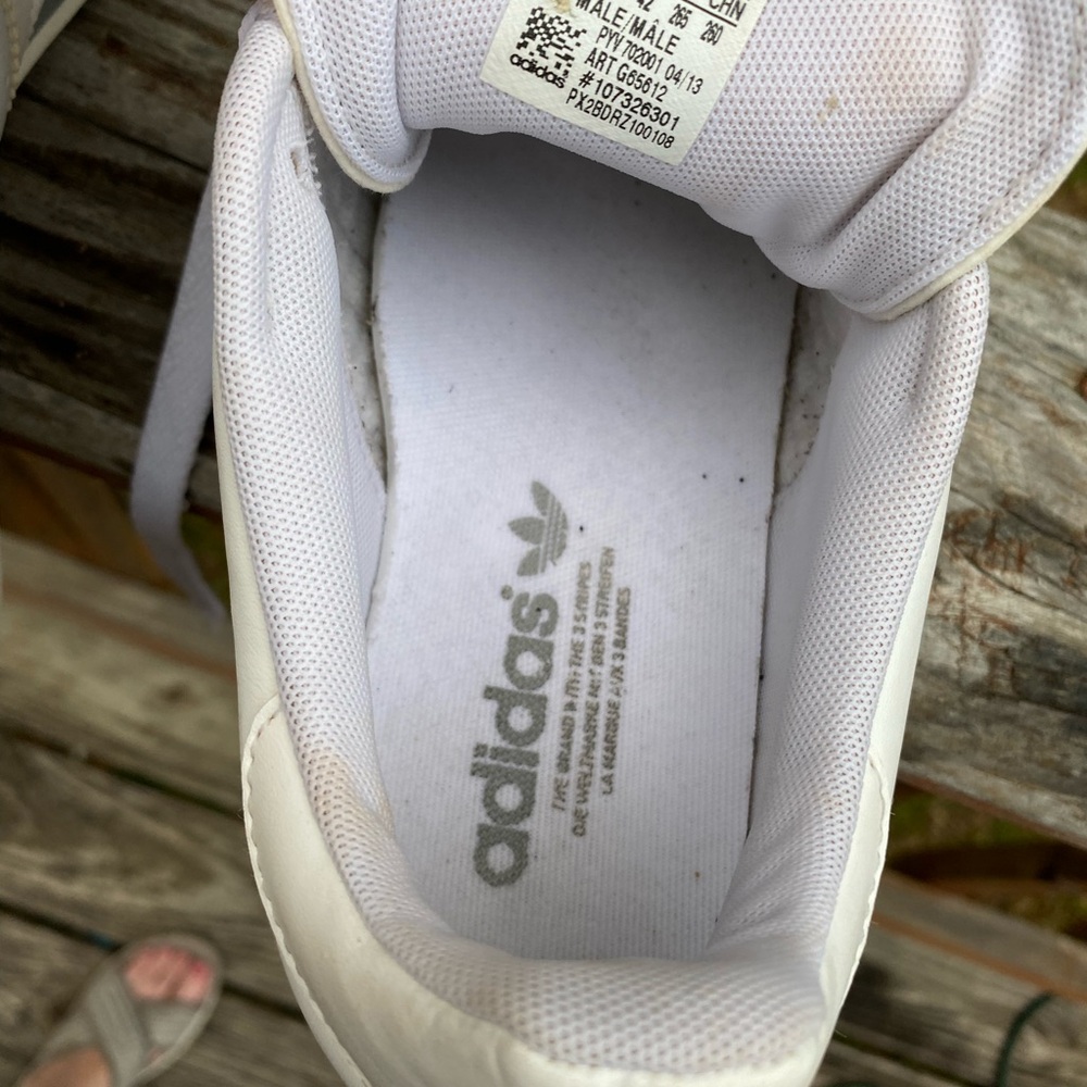 Mens Adidas White Tennis Shoes Size 8 1/2 - Picture 6 of 8